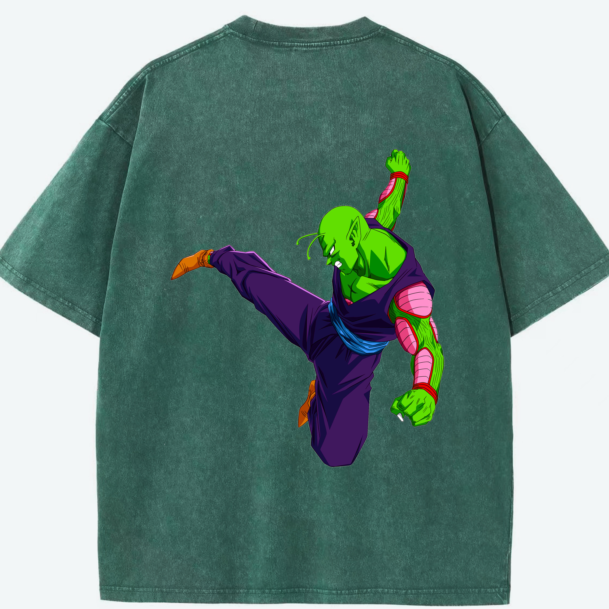 （画像用） ドラゴンボール ピッコロ DRAGON BALL Piccolo 綿100% ヴィンテージ風 半袖Tシャツ（背面プリント）